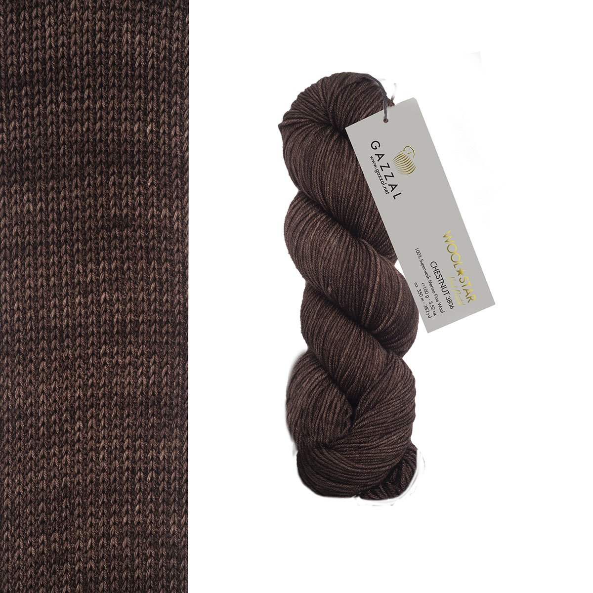 Gazzal WOOL STAR Hand Painted Wool Star: 3806 Chestnut