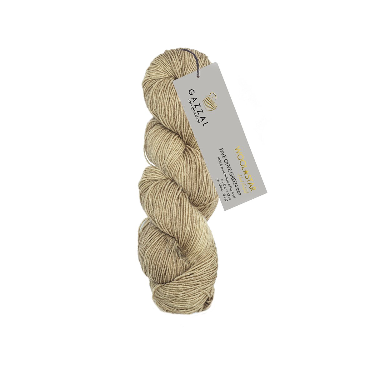 Gazzal WOOL STAR Hand Painted Wool Star: 3807 Pale Olive Green