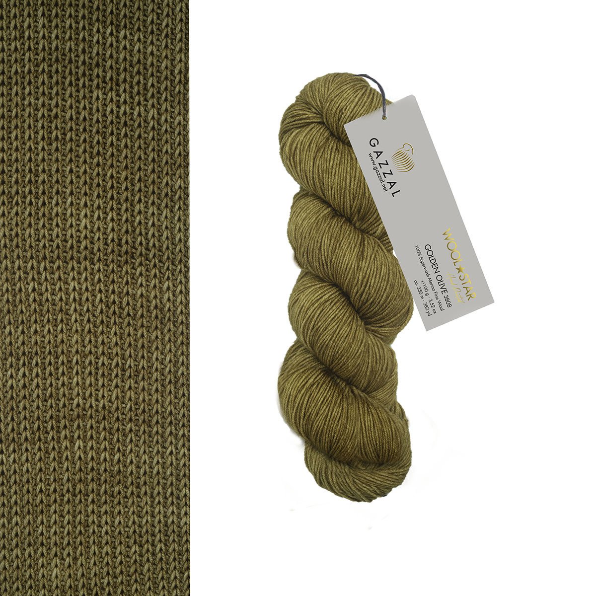 Gazzal WOOL STAR Hand Painted Wool Star: 3808 Golden Olive