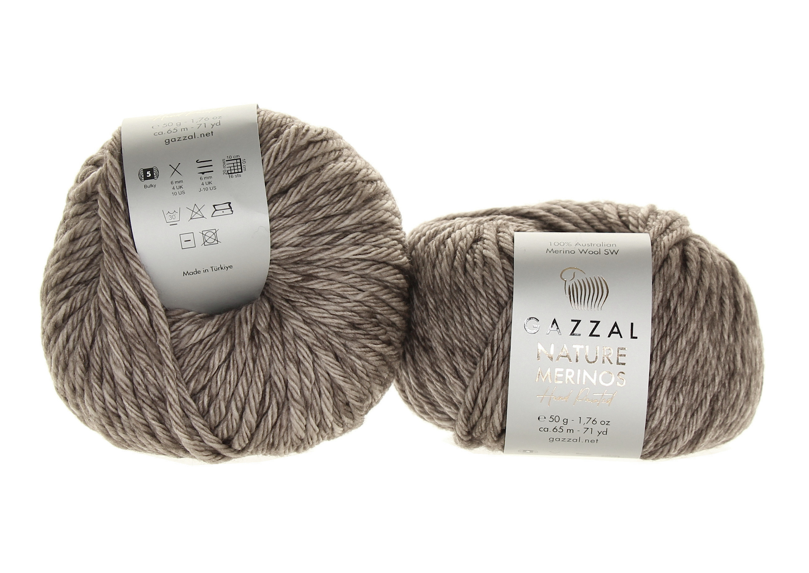 Gazzal Nature & Merinos - Hand Painted Nature Merinos: 8312 hnědobéžová