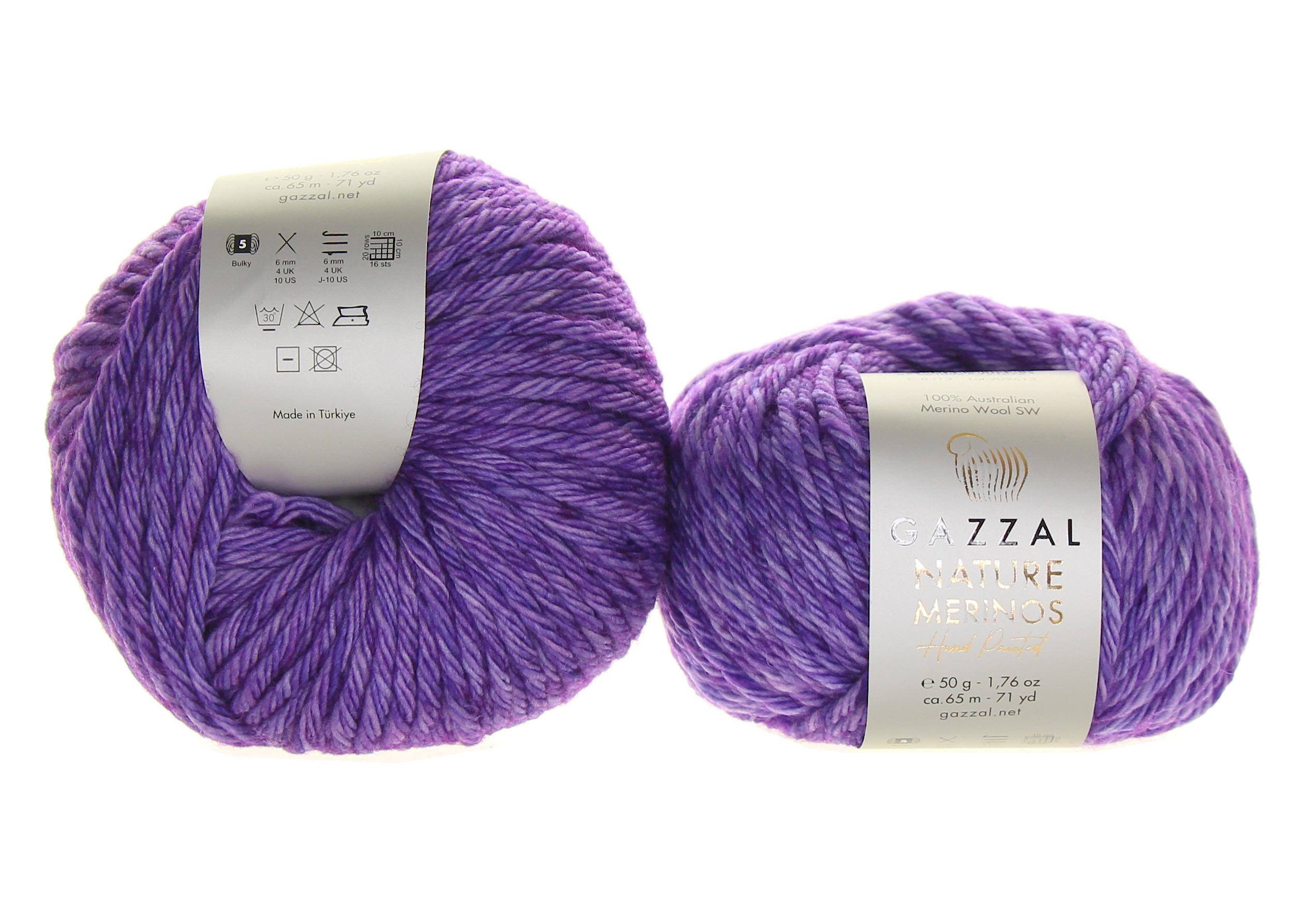 Gazzal Nature & Merinos - Hand Painted Nature Merinos: 8313 fialová