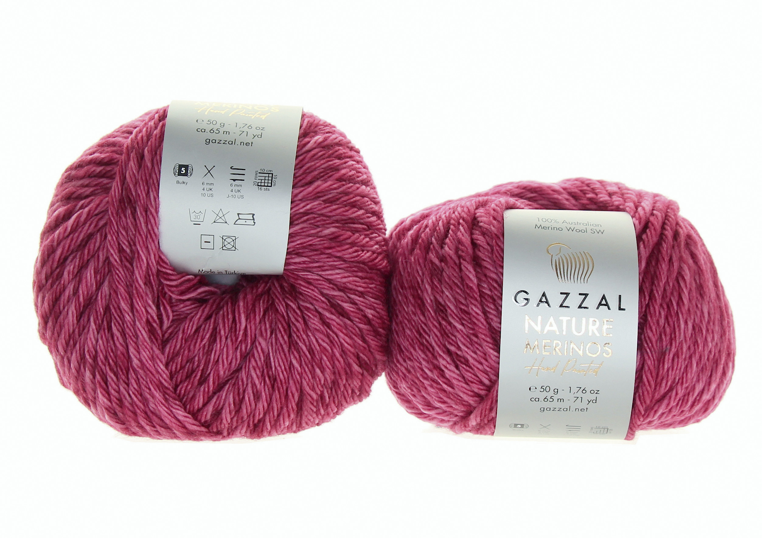 Gazzal Nature & Merinos - Hand Painted Nature Merinos: 8315 malinová