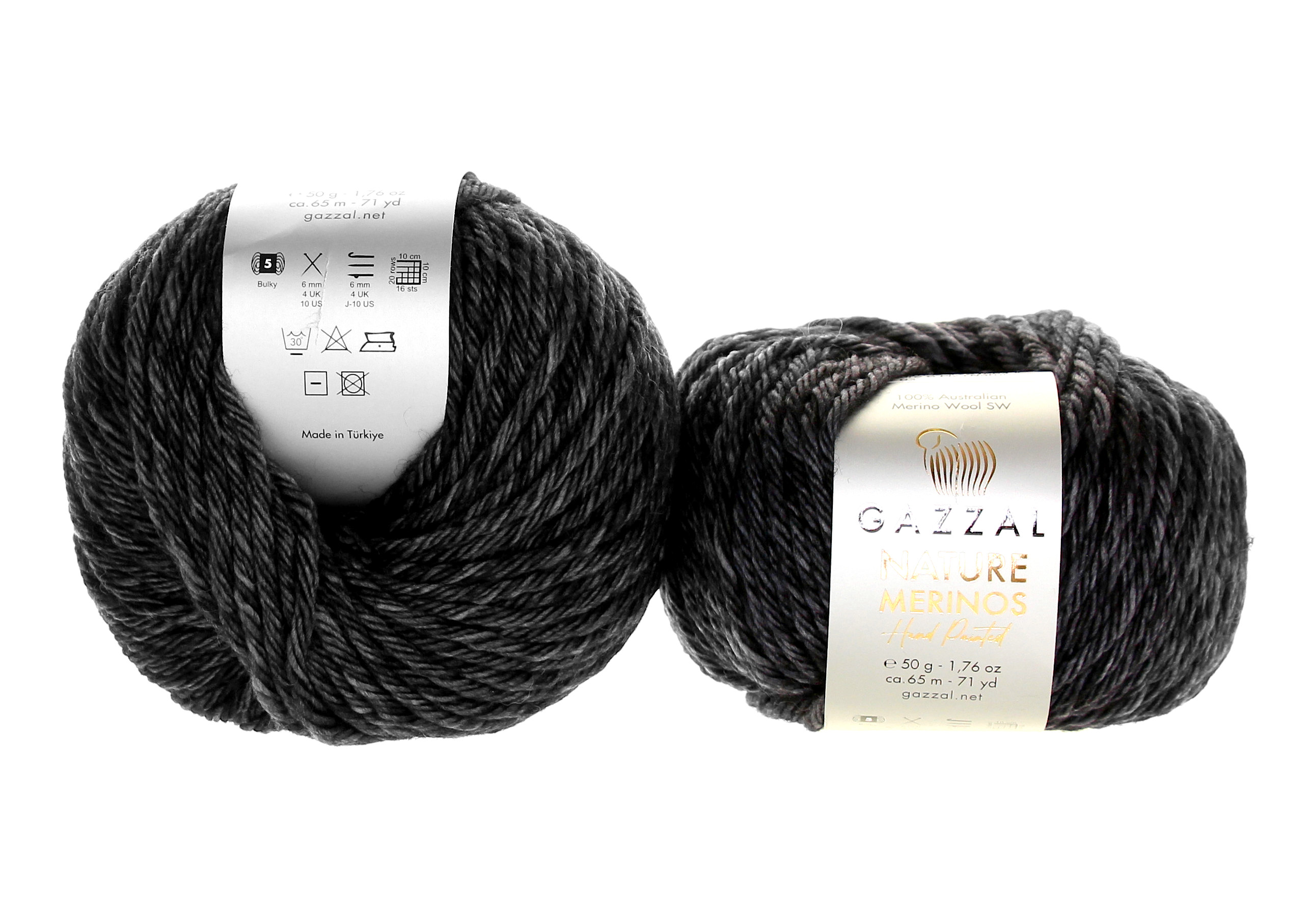 Gazzal Nature & Merinos - Hand Painted Nature Merinos: 8321 šedo-antracitová
