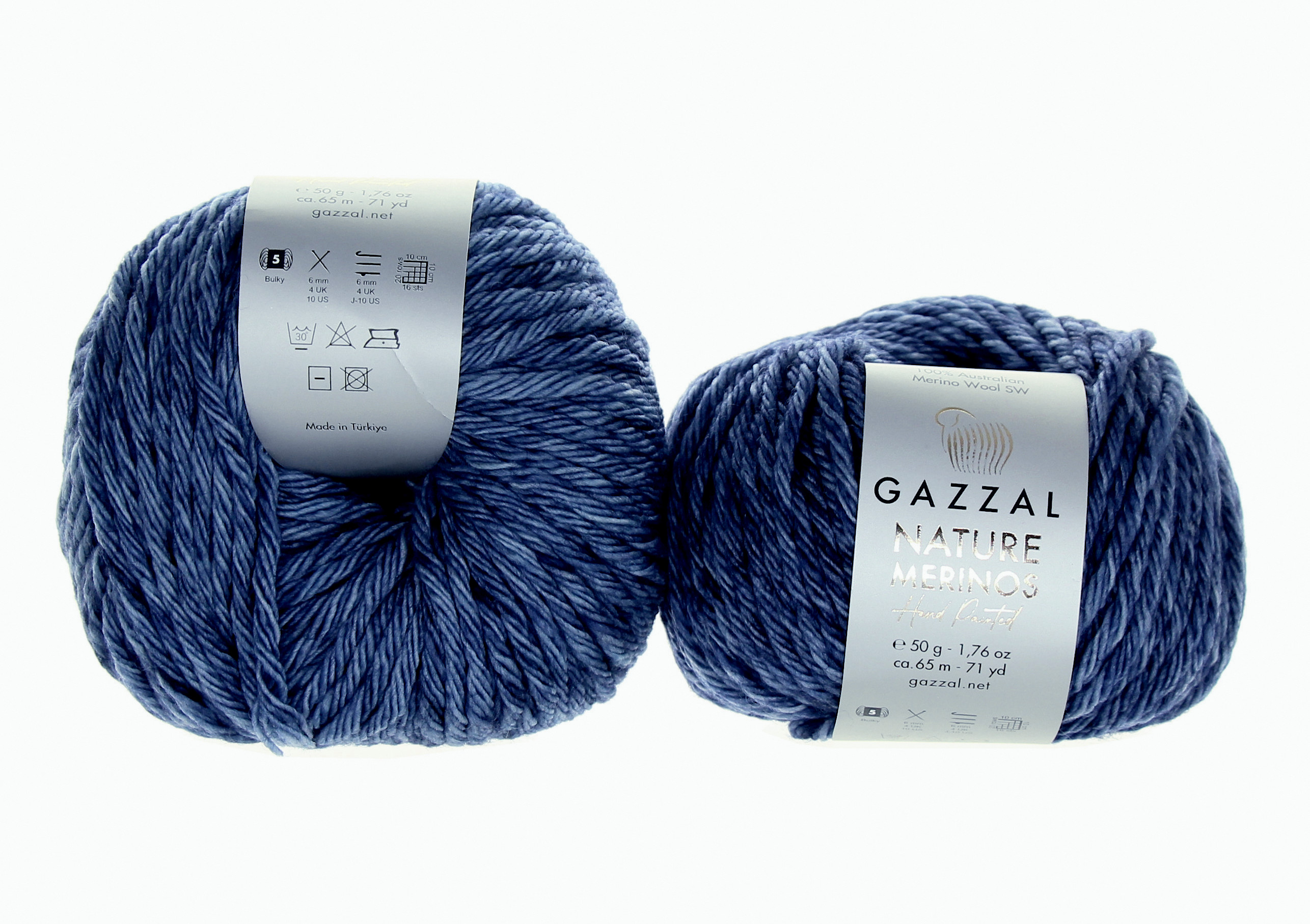 Gazzal Nature & Merinos - Hand Painted Nature Merinos: 8307 indigo