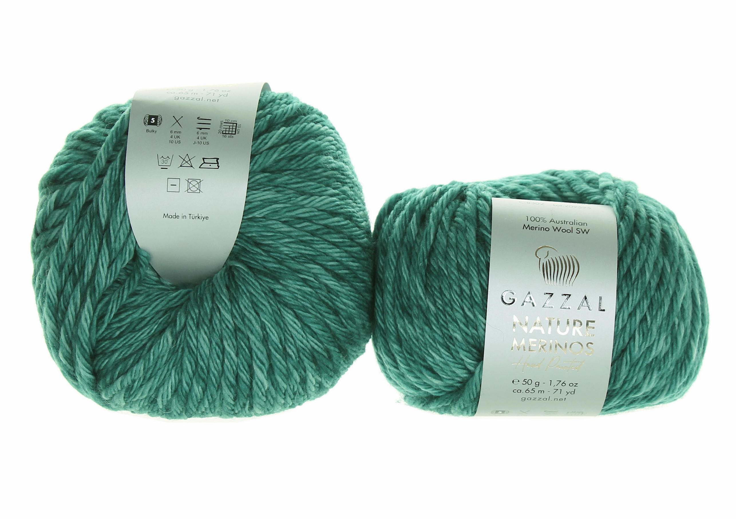 Gazzal Nature & Merinos - Hand Painted Nature Merinos: 8302 smaragdová