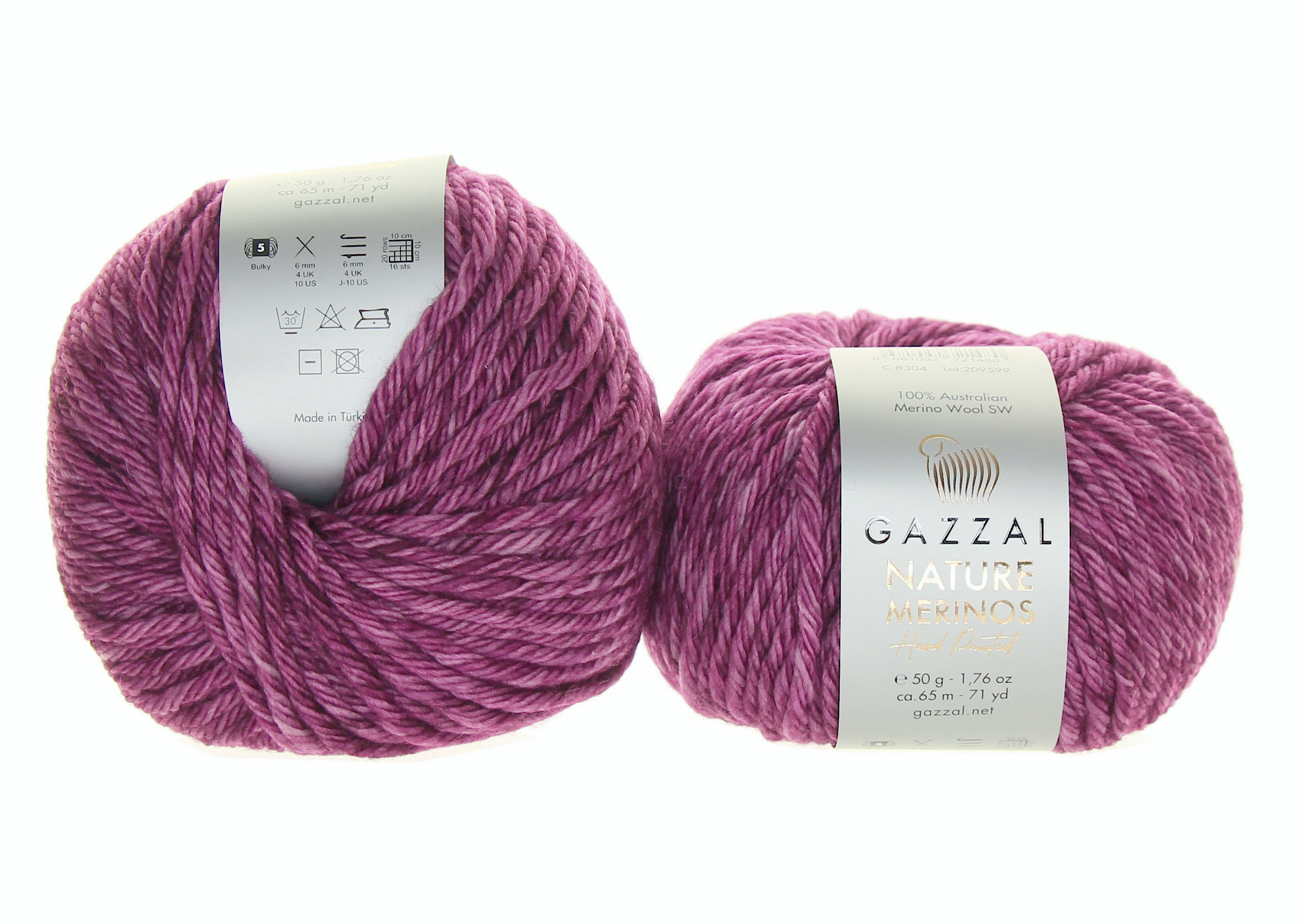 Gazzal Nature & Merinos - Hand Painted Nature Merinos: 8304 purpurová