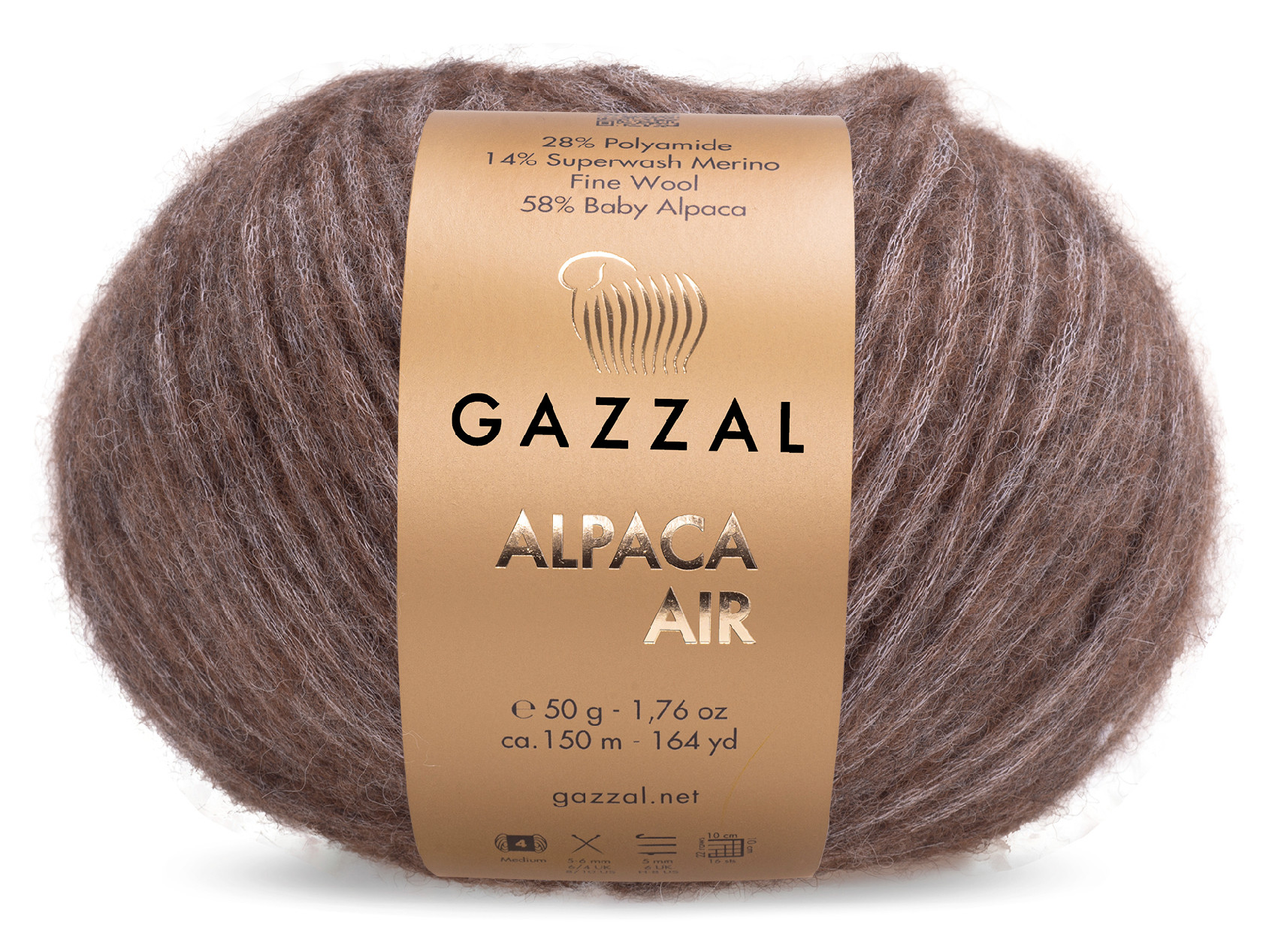 Gazzal ALPACA AIR (Gazzal) Alpaca Air: 77 tmavě hnědá melange