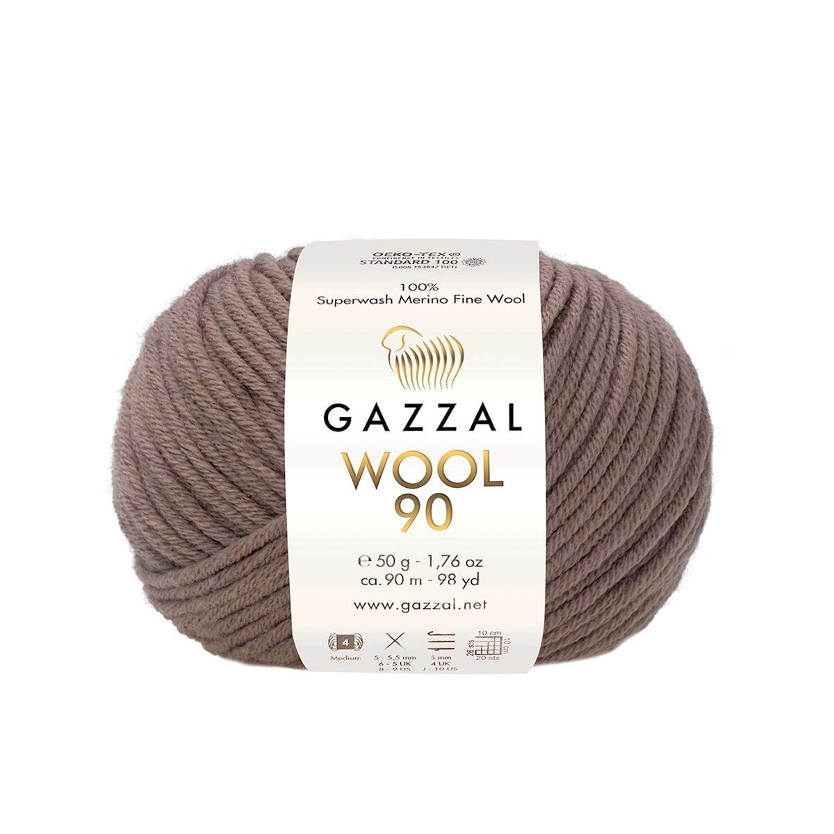 Gazzal WOOL 90 (Gazzal) Wool 90: 3661 nugátově hnědá