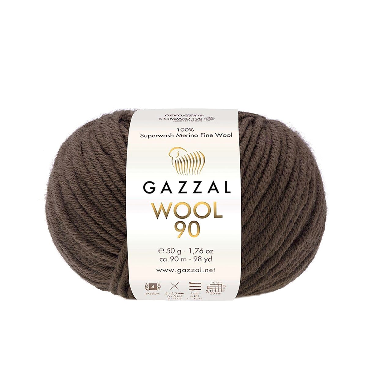 Gazzal WOOL 90 (Gazzal) Wool 90: 3663 tmavě hnědá