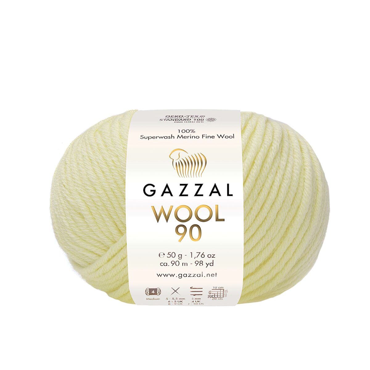 Gazzal WOOL 90 (Gazzal) Wool 90: 3664 vanilková