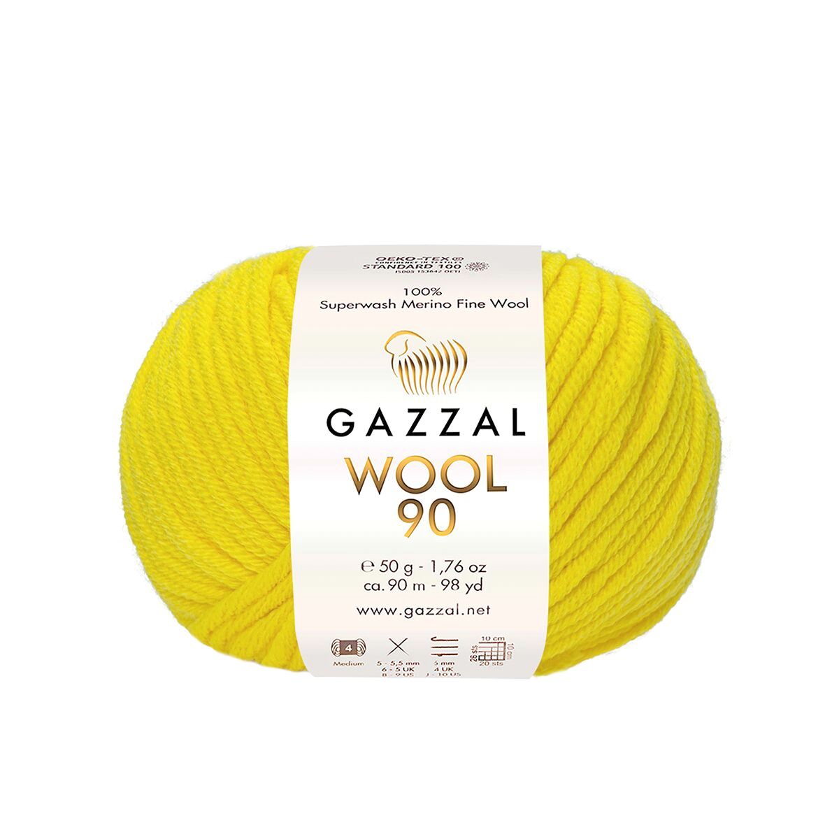 Gazzal WOOL 90 (Gazzal) Wool 90: 3666 žlutá