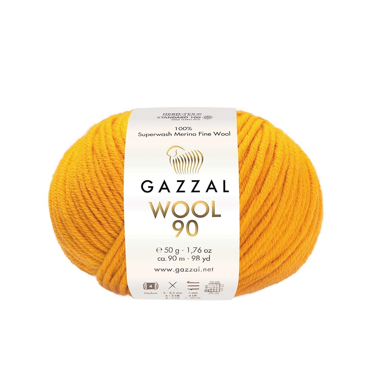 Gazzal WOOL 90 (Gazzal) Wool 90: 3667 hořčicová