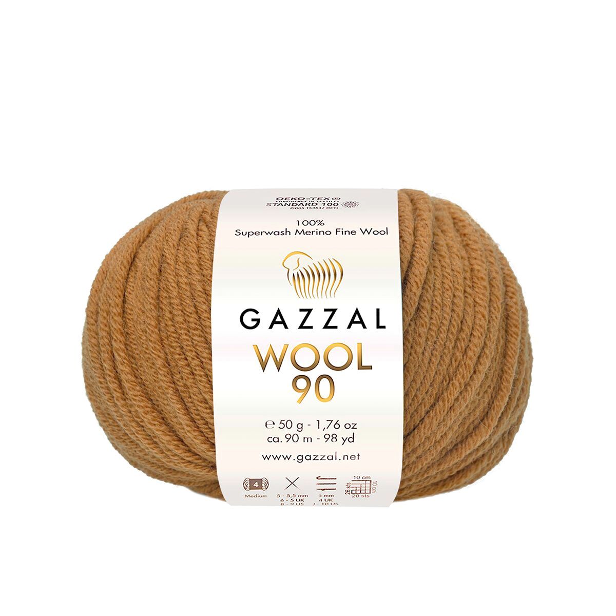 Gazzal WOOL 90 (Gazzal) Wool 90: 3668 oříšková