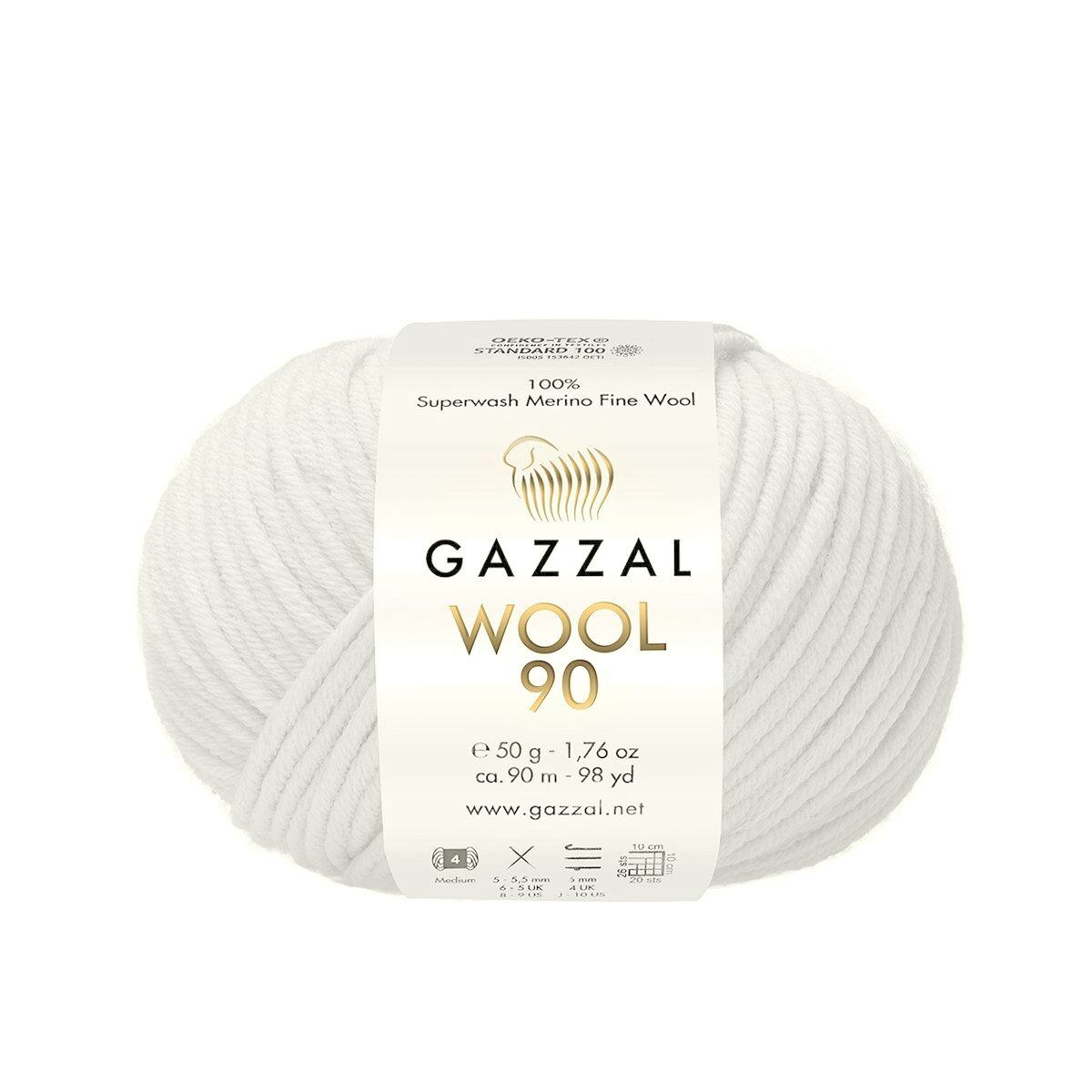 Gazzal WOOL 90 (Gazzal) Wool 90: 3650 šedokrémová