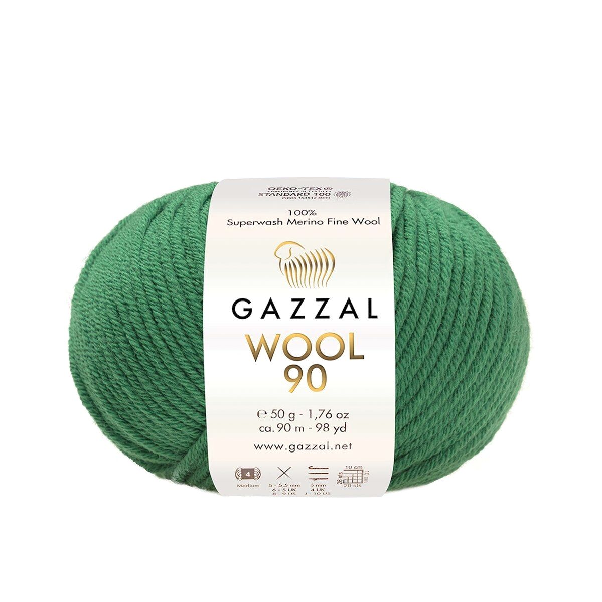 Gazzal WOOL 90 (Gazzal) Wool 90: 3673 lesní zelená