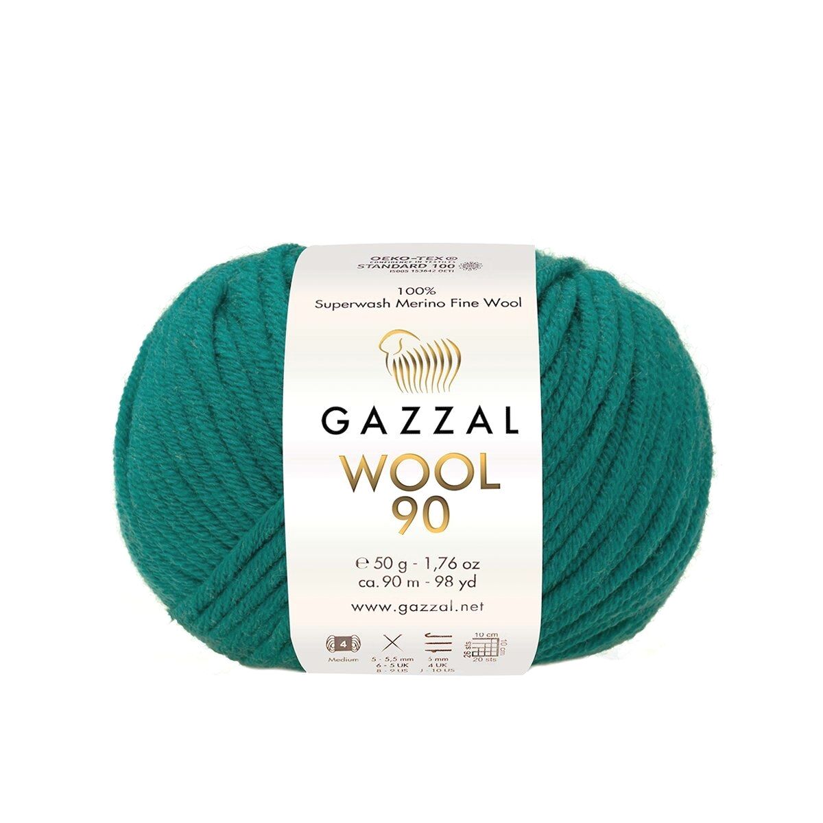 Gazzal WOOL 90 (Gazzal) Wool 90: 3674 malachit