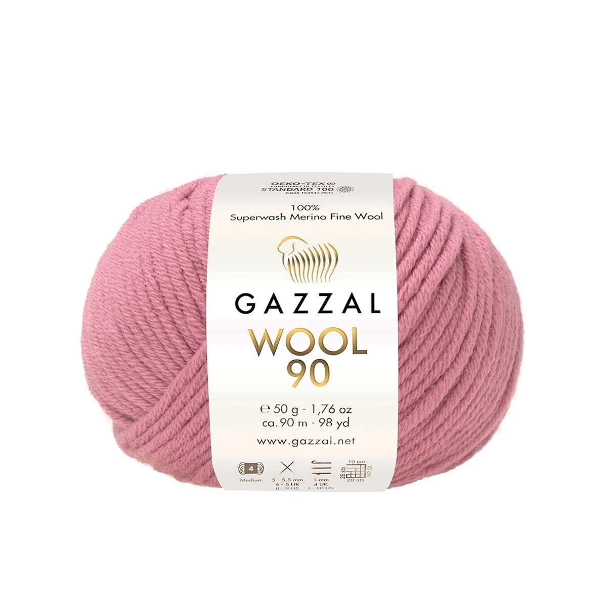 Gazzal WOOL 90 (Gazzal) Wool 90: 3677 starorůžová