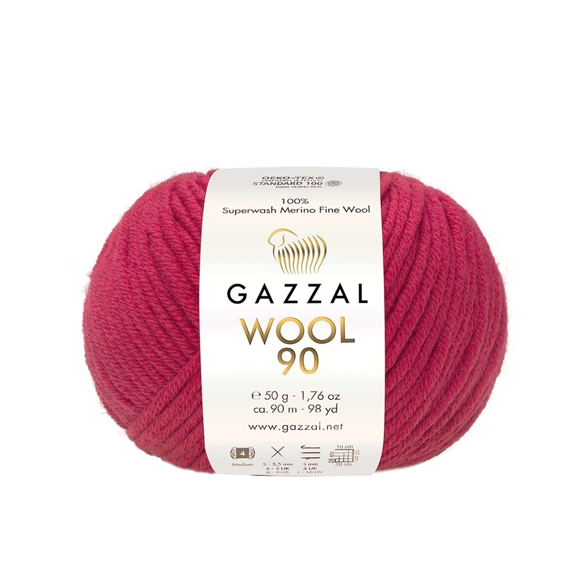 Gazzal WOOL 90 (Gazzal) Wool 90: 3680 tmavší červená