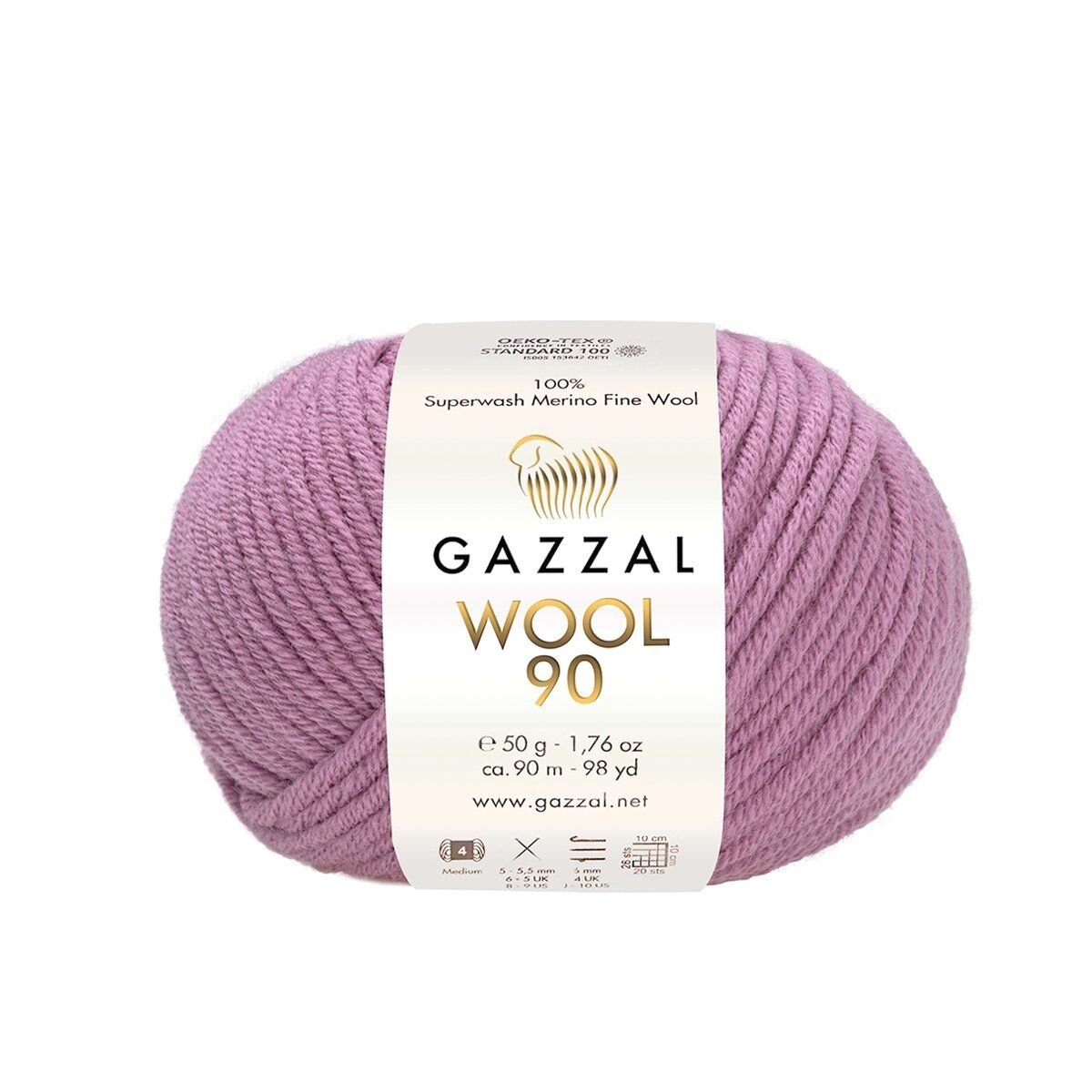 Gazzal WOOL 90 (Gazzal) Wool 90: 3683 starofialová