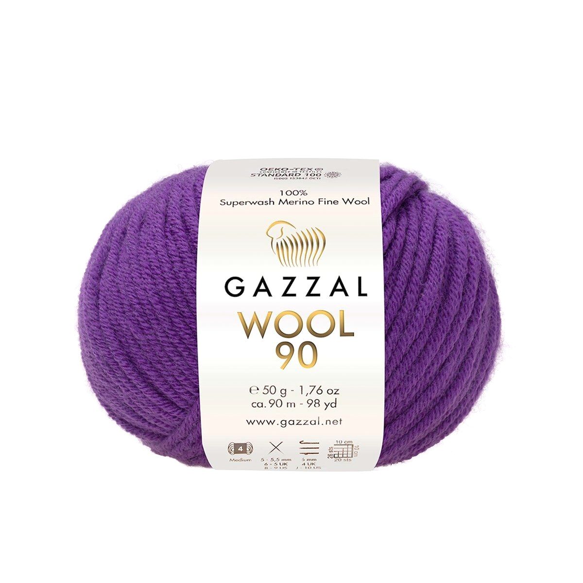 Gazzal WOOL 90 (Gazzal) Wool 90: 3685 fialová