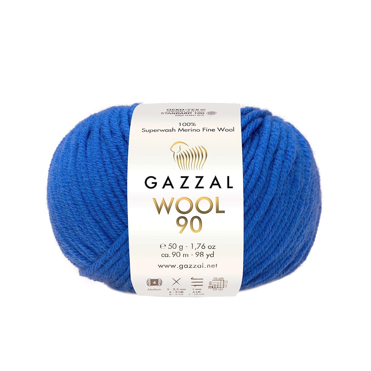 Gazzal WOOL 90 (Gazzal) Wool 90: 3688 královská modrá