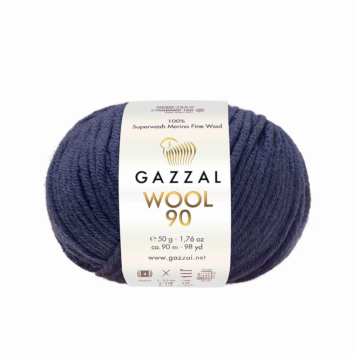 Gazzal WOOL 90 (Gazzal) Wool 90: 3689 temně modrá