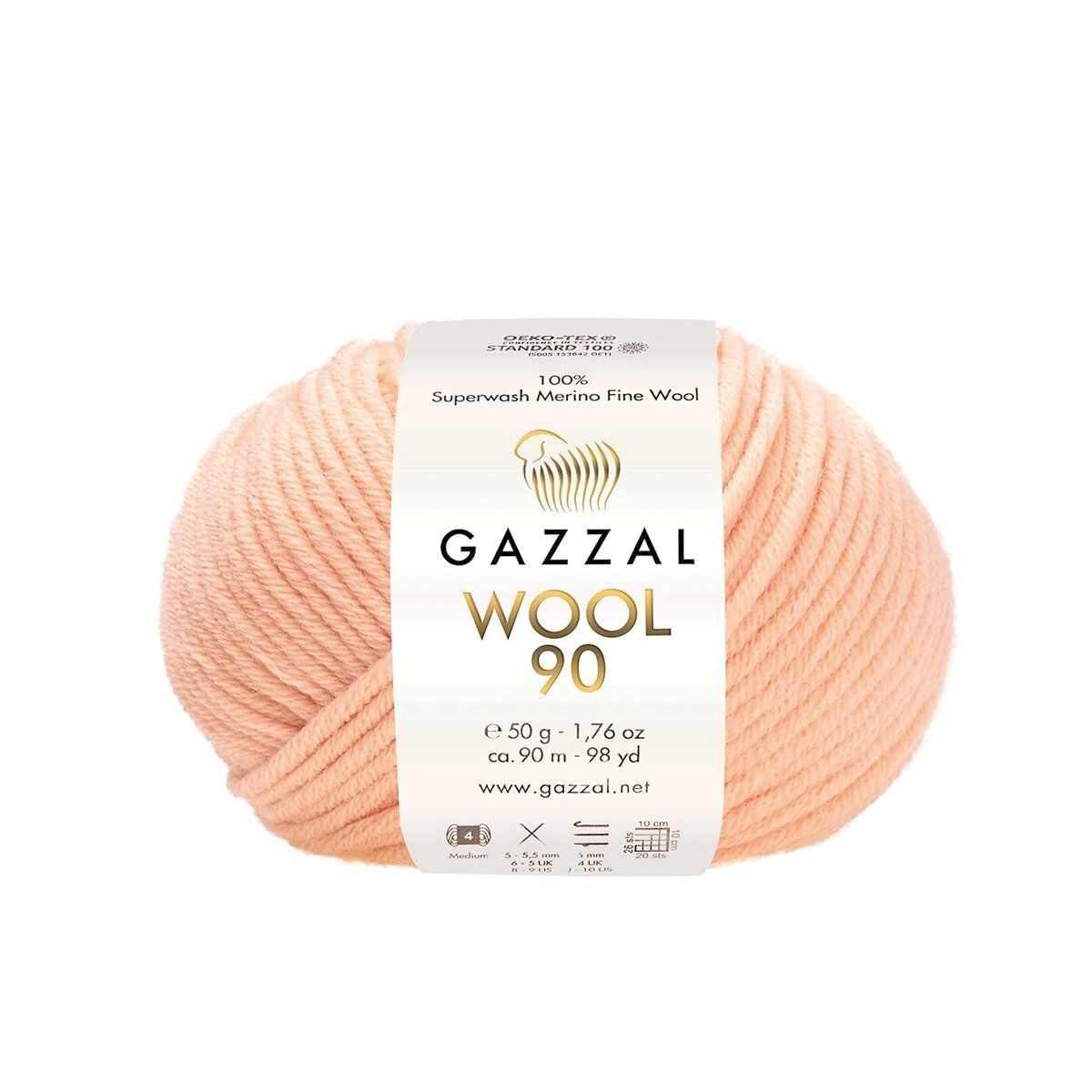 Gazzal WOOL 90 (Gazzal) Wool 90: 3652 pudrová