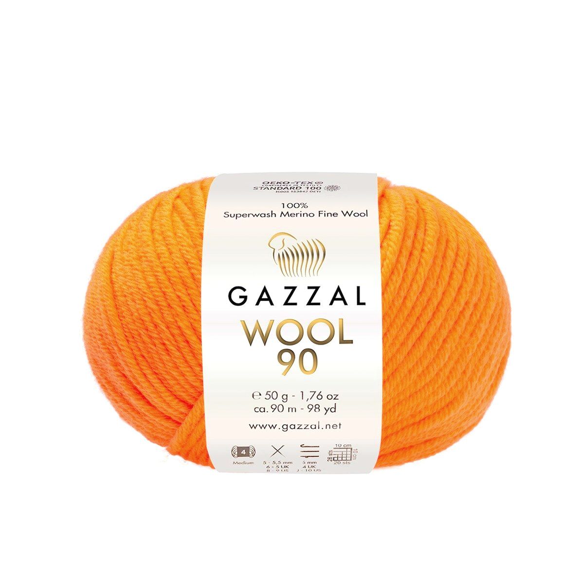 Gazzal WOOL 90 (Gazzal) Wool 90: 3692 neon oranžová