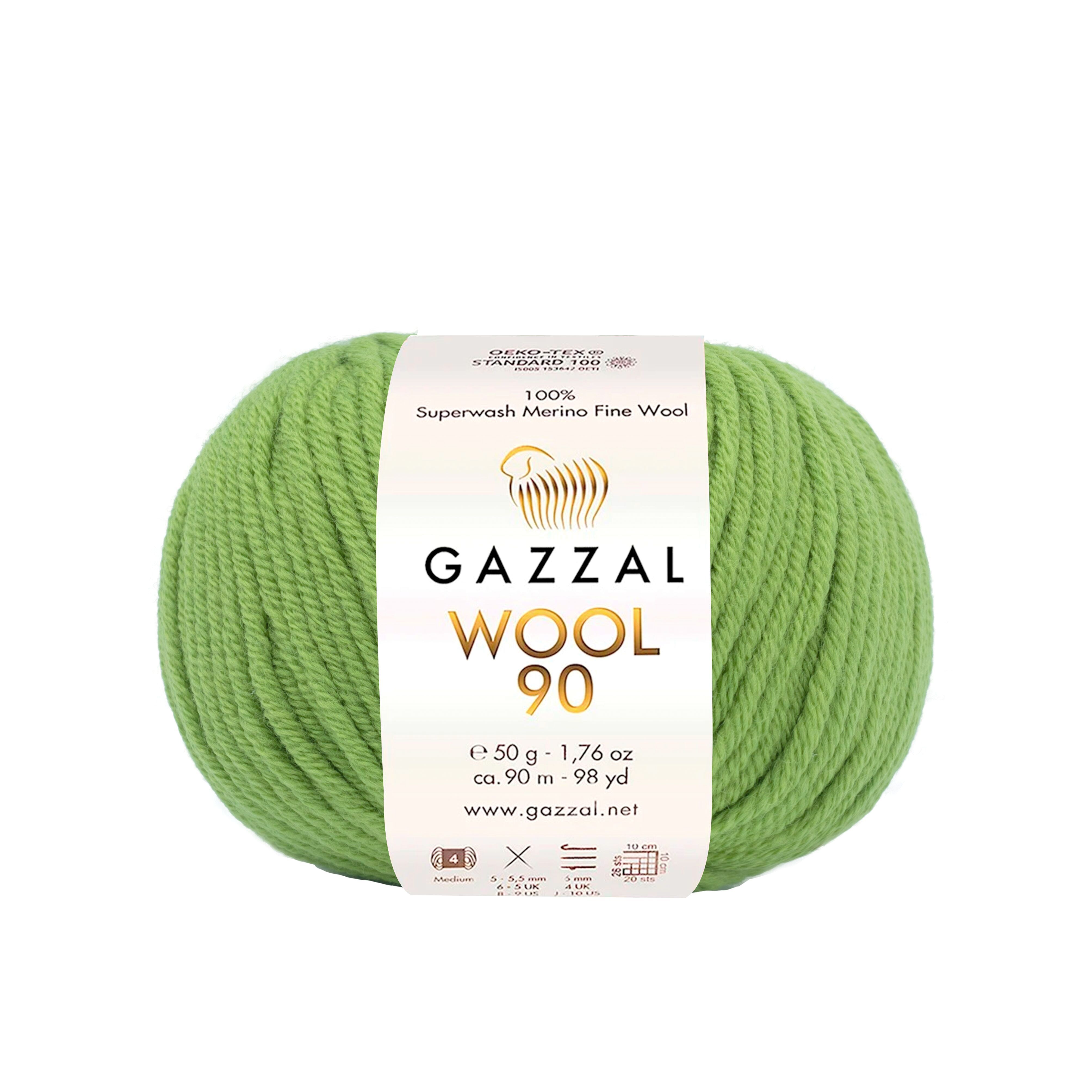 Gazzal WOOL 90 (Gazzal) Wool 90: 3671 zelená