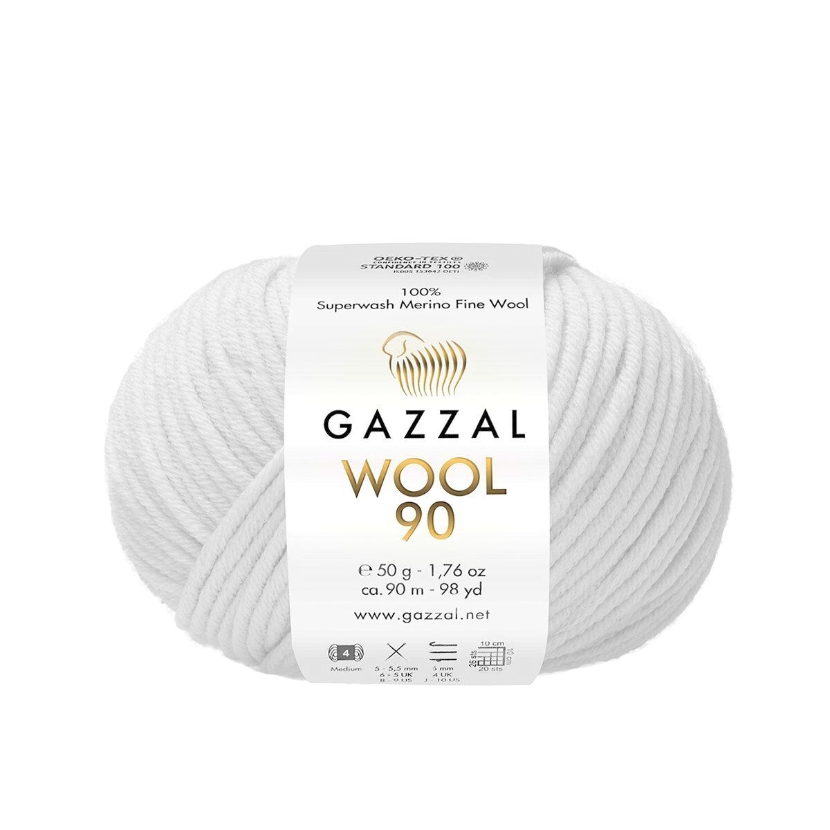 Gazzal WOOL 90 (Gazzal) Wool 90: 3656 světle šedá