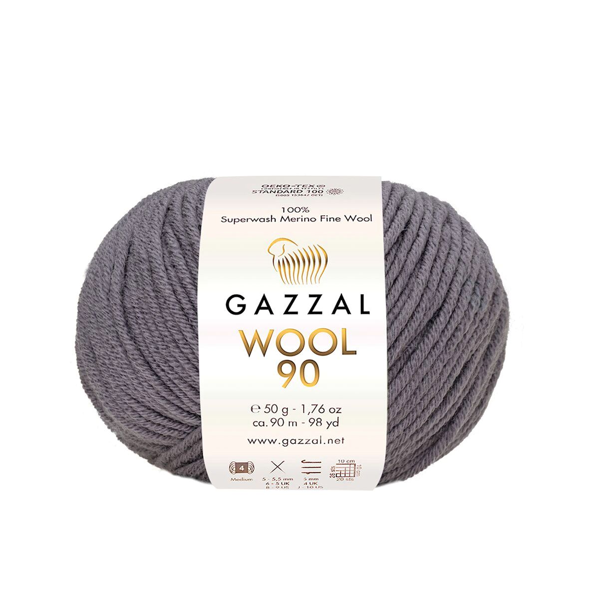 Gazzal WOOL 90 (Gazzal) Wool 90: 3657 tmavě šedá