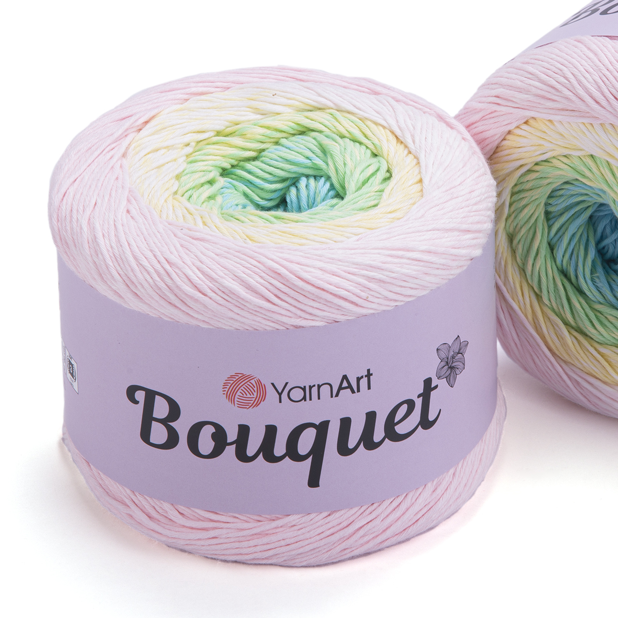Bavlněná pletací příze Bouquet 250 g Varianta: 4 (706) růžová nejsv. zelená, Balení: 1 ks