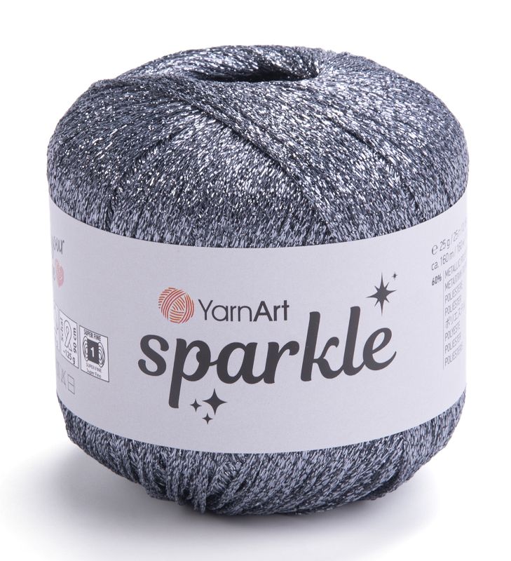 Pletací příze Sparkle s lurexem 25 g Varianta: 7 (1360) černá, Balení: 1 ks