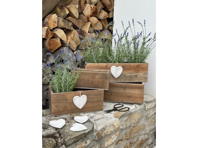 Dřevěné truhlíky (3 velikosti)