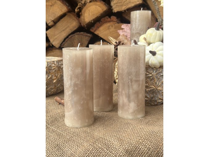 Rustikální svíčka - béžová