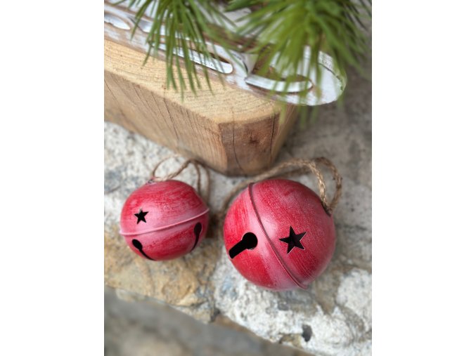 Velké kovové rolničky - červené (2 velikosti)