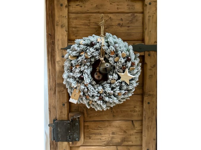 Věnec Zasněžené Vánoce - rolničky 50 cm