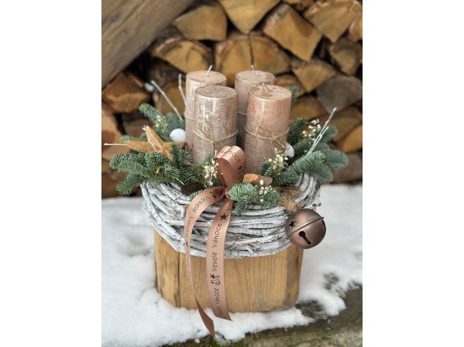Adventní věnec Bronzové Vánoce