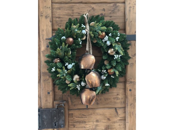 Maxi věnec Kouzelné Vánoce se zvony - TRVANLIVÝ 56 cm