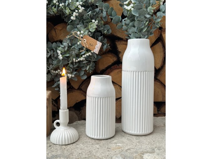 Keramická váza - bílá glazura