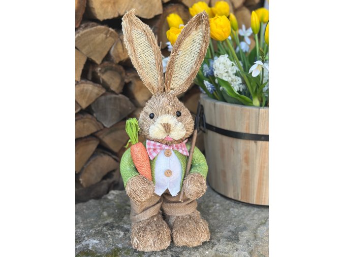 Slaměný zajíc VELKÝ - 45 cm