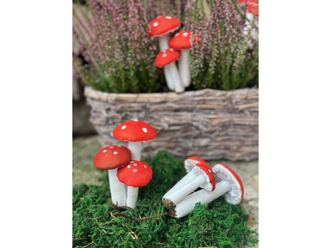 Muchomůrka - 3 ks na drátku