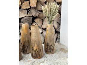 50 % sleva: Váza z mangového dřeva - louka
