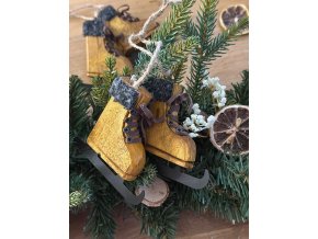 Dřevěné antik brusle