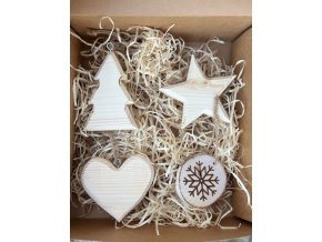Set dřevěných ozdob (naše ruční výroba)