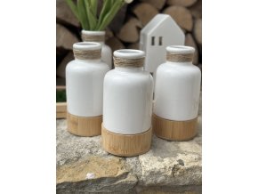 Keramická váza - dřevěný podstavec