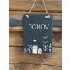 Dekorační cedulka DOMOV z břidlice