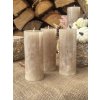 Rustikální svíčka - béžová