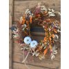 Sušený věnec s keramickými dýněmi - 40 cm