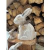 Zajíc dekor dřevo s patinou (3 vel.)